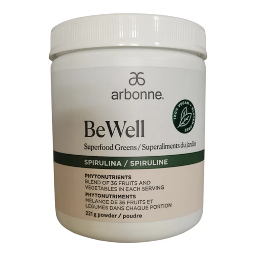 Arbonne BeWell Superfood Greens Spirulina 221 g - New - Exp. 2/2027