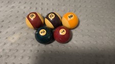 5 replacement Billiard Pool Balls Standard. Used. FREE SHIPPING