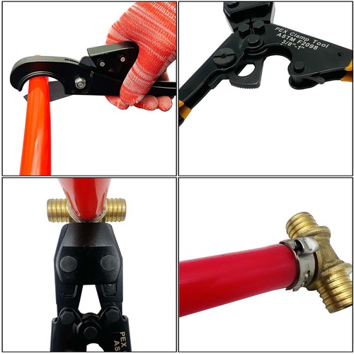 PEX Rohrschelle Cinchwerkzeug Crimpzange für 1/2 Zoll, 3/4 Zoll, schwarz - Bild 4 von 6