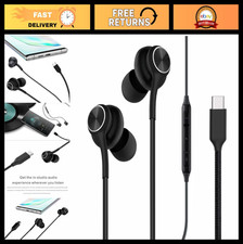 Type-C Wired Earbuds, Dual-Driver In-Ear Headphones, USB-C Connector, Built-in C
