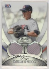 2010 Bowman Sterling USA Baseball Relics Dual Refractor Nick Delmonico Nicky v3x