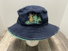 Hanna Barbera Collection Yogi Bear Navy  Green Bucket Hat Youth Or Small Adult