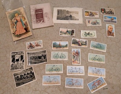 Lot Vintage Bicycle Advertising, Cigarette Cards,Racycle,Post Card, Dictionary