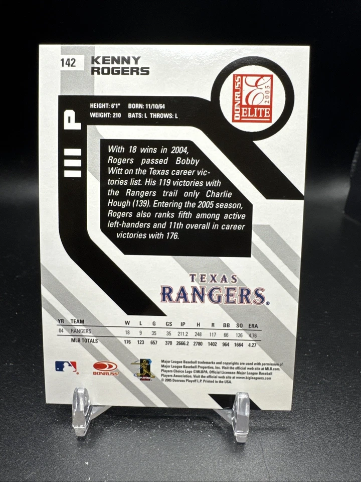 2005 Donruss Elite Baseball Turn Of The Century /750 #142 Kenny Rogers - Image 2 of 2