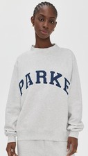PARKE Gray Pullover Crewneck Sweatshirt Women's L/XL Cotton Blend Collegiate