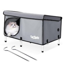 Outdoor Cat House Elevated,Insulated Feral Cat House Outdoor for gray