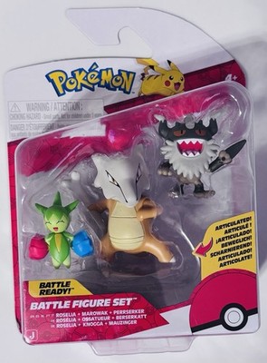 Pokemon Battle Figure set Roselia Marowak & Perrserker 3 Pack new 2025