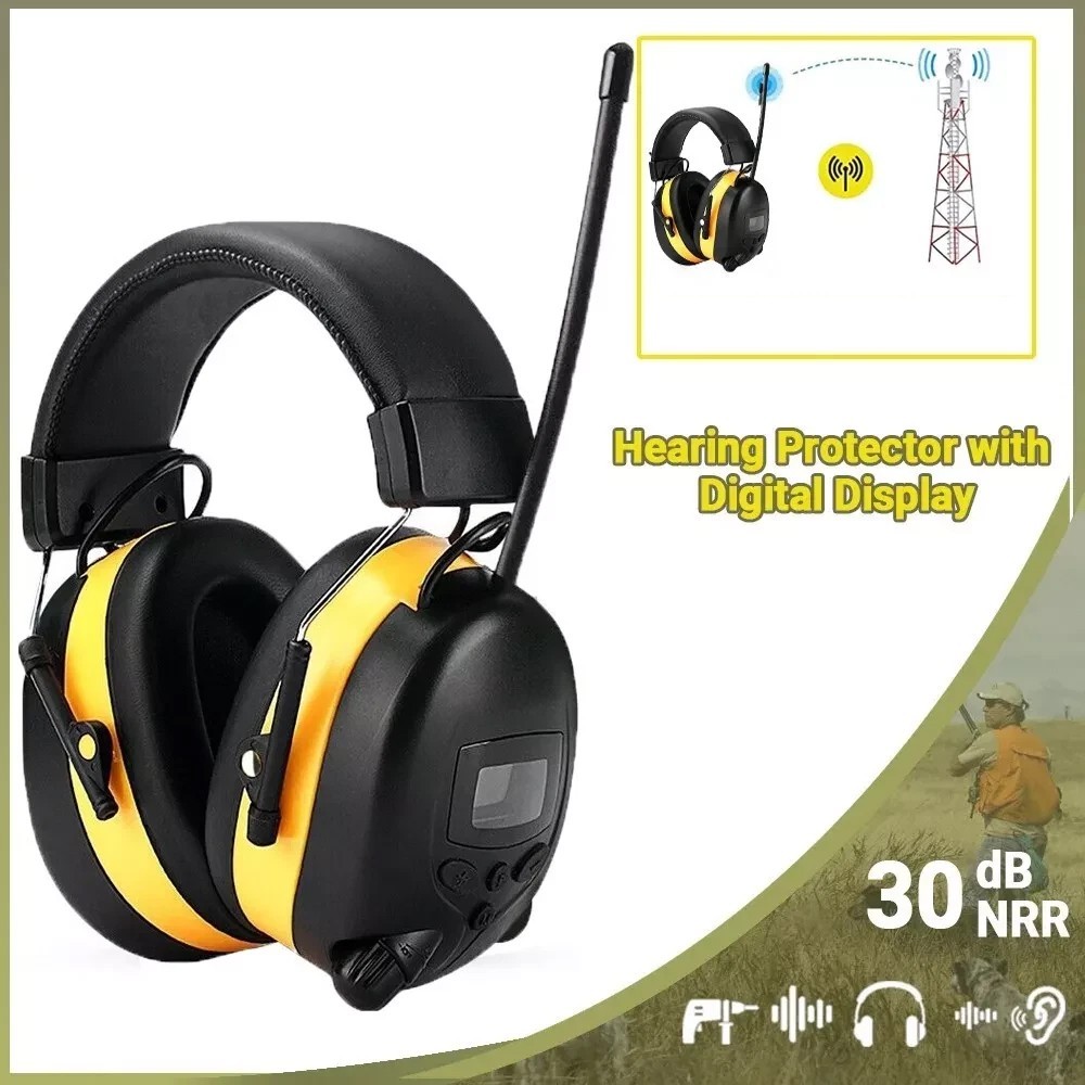 Digital Bluetooth FM Radio Headphones Ear Protection Safety Ear