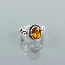 Citrine Gemstone 925 Sterling Silver Ring Handmade Jewelry Ring For Gift
