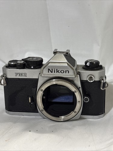 Vintage Nikon FM 35mm Camera Body, Chrome & Remote Shutter untested