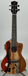 Luna Vista Deer Acoustic Electric Concert Ukulele Gloss Natural
