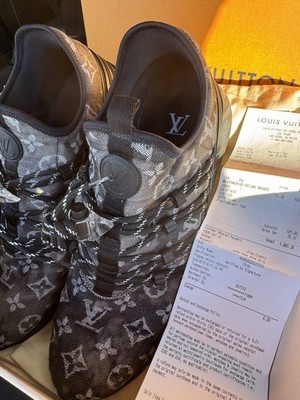 Louis Vuitton Fastlane Sneaker Monogram Black Gray Low Top Athletic Shoes