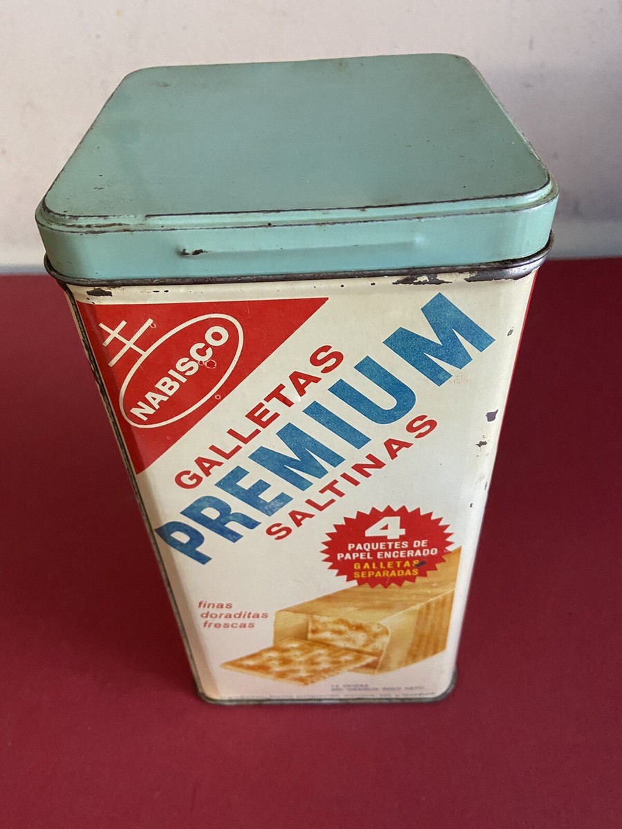 Nabisco Premium Saltine Crackers 14 oz缶 Vintage 1980's Nabisco Premium Saltine Crackers 14 oz Tin