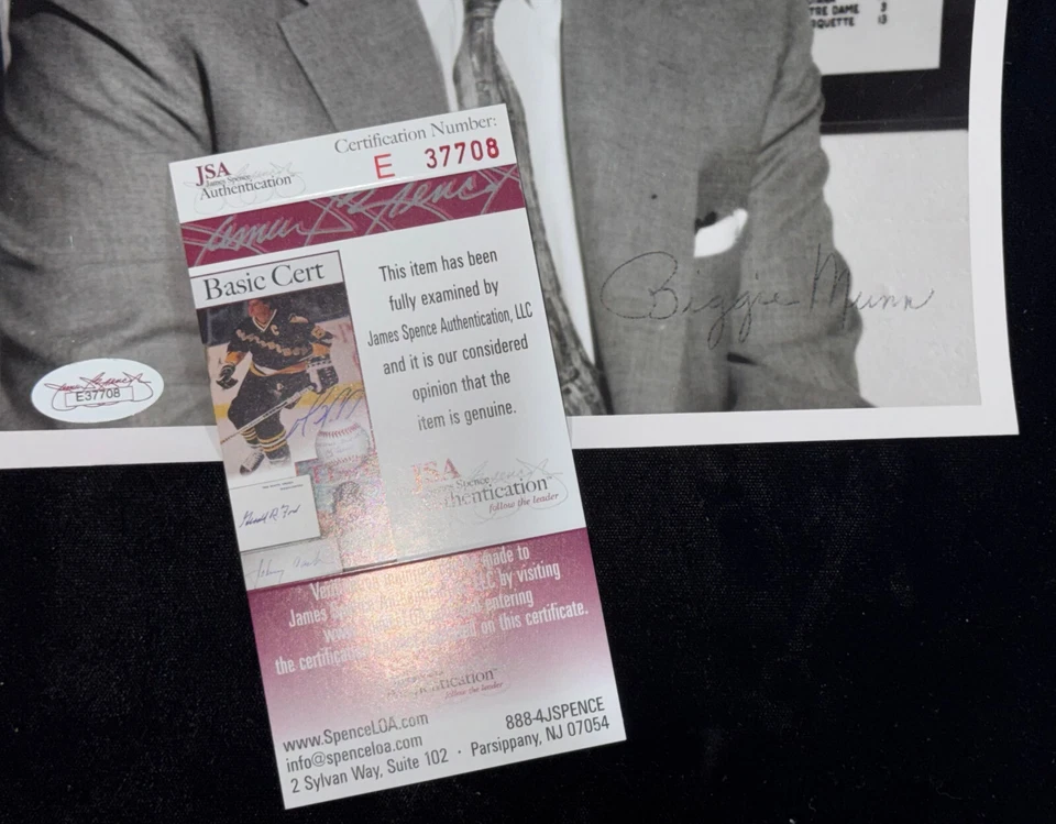 Clarence "Biggie" Munn "MSU Greatest Coach & HOF" Signed Type 1 Photo Auto JSA - Image 2 of 4