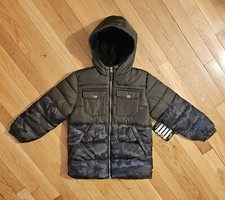 NEW iXtreme Little Boy Fleece-lined Winter Puffer Coat, Camo Green sz 5