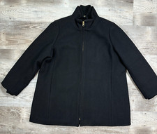 J.Crew Italian Stadium Cloth By Nello Gori Wool Blend Coat Black Women Size 24