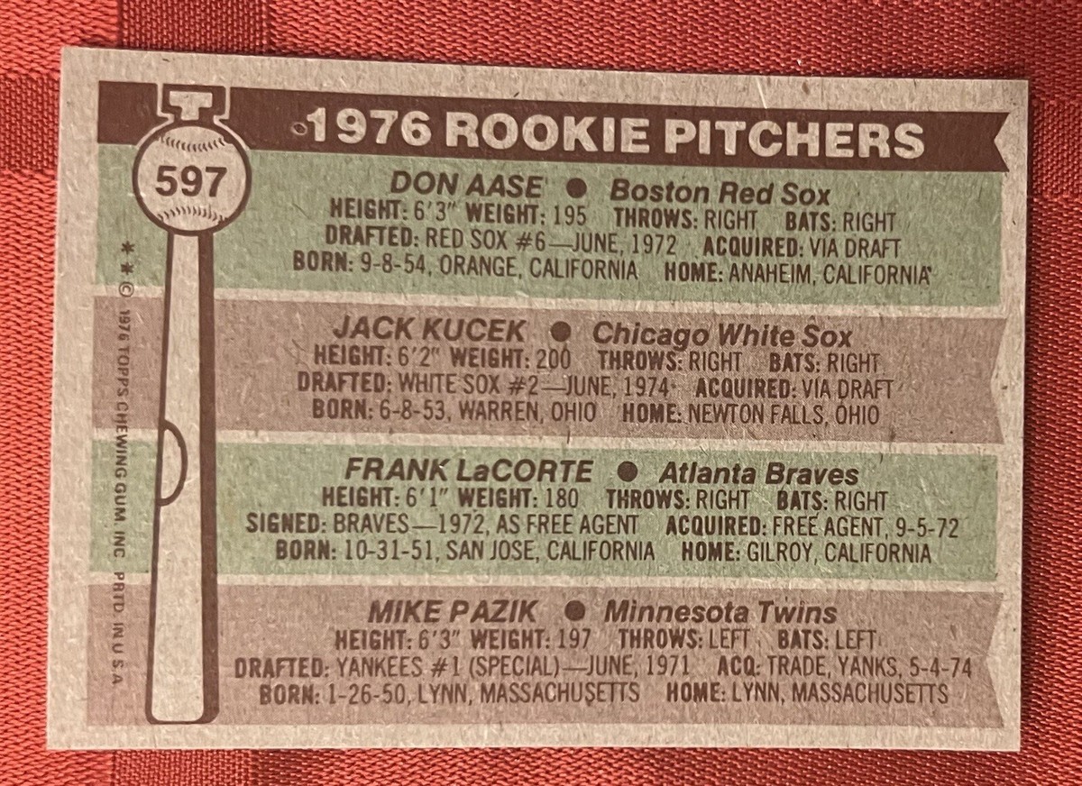 1976 Topps - 1976 Rookie Pitchers #597 Frank LaCorte, Don Aase