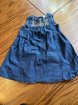 hippie denim dress Belted Button-Up Tiered Denim Midi Dress Small