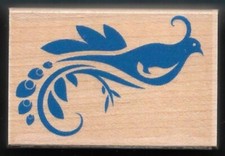 BIRD WILDLIFE NATURE SKETCHED PEACOCK Design HERO ARTS C4690 NEW RUBBER STAMP