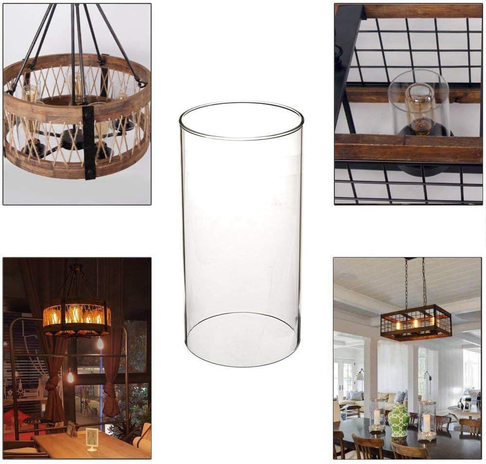 Clear Candle Holder Glass Chimney for Candle Open Ended Clear Glass