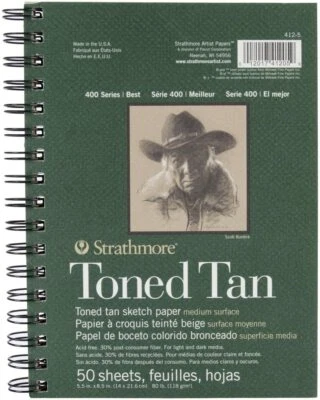 Strathmore Toned Sketch Pad, Warm Tan, 5.5in x 8.5in, 14cm x 22cm