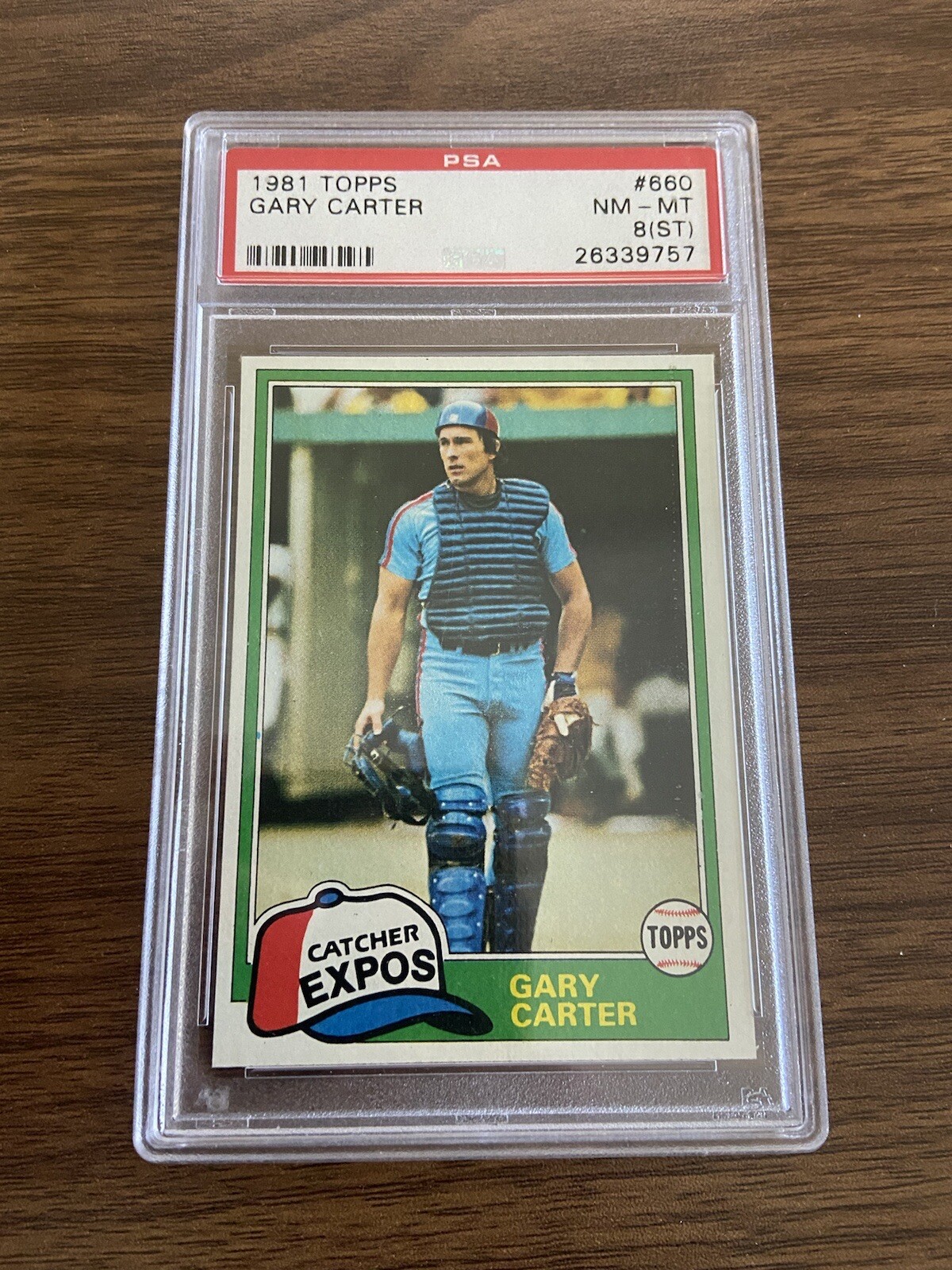 1981 Topps #660 Gary Carter Montreal Expos HOF PSA 8 NM-MT