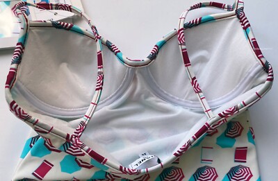 NEW GORGEOUS CHANEL ECRU RED BLUE 19P SWIMSUIT BODYSUIT