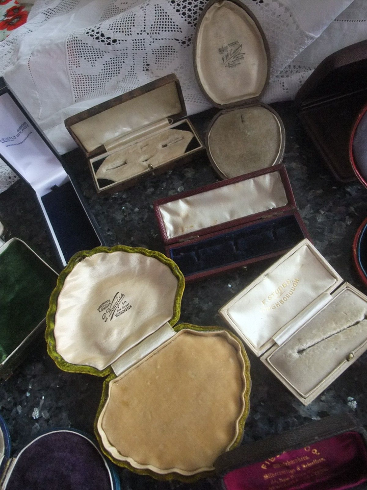 Antique and vintage Jewellery Boxes Velvet Leather etc. Sixteen eBay