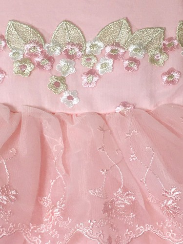 Baby Girl Floral Formal Party Dress Pilot Cap set 12-18 M Pink Long Sleeve - Picture 7 of 12