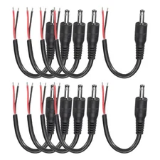 10pcs DC Power Pigtails Cable 3.5mm x 1.35mm Male Barrel Plug Connector to Ba...