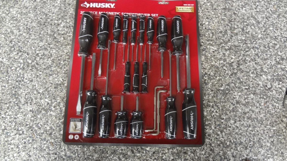 Husky 20 Piece Magnetic Screwdriver Set Precision Machined Tips