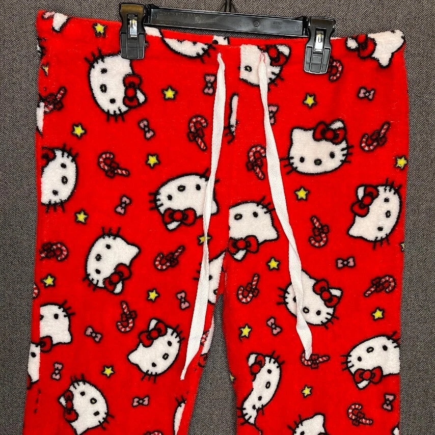 Pantalones de pijama Hello Kitty para mujer grandes rojos estampados caramelo colorido anime  Foto 2 de 4