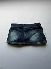 Build A Bear BAB Blue Denim Jean Skirt Rhinestones