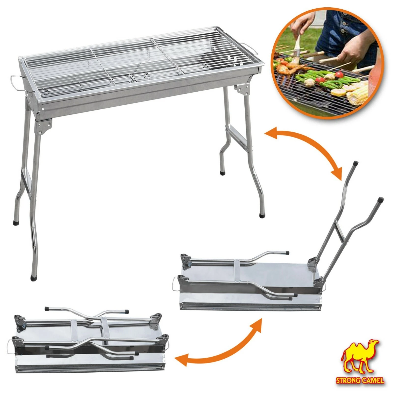 Foldable Large Barbecue Charcoal BBQ Grill Kabob Shashlik Cooking Stove