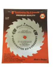 (2) Black & Decker Premium 8" Wood Rip and Crosscut 22T Circular Saw Blades USA