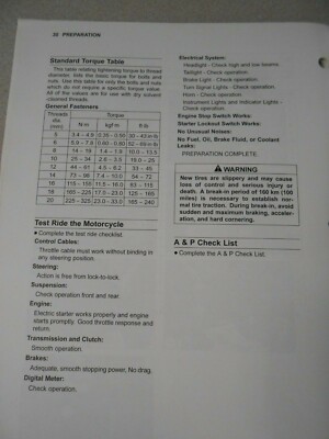 OEM Kawasaki Assembly Preparation Manual 2017 BR125 Z125 Pro 99931