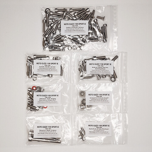 Kit visserie inox pour rénovation moteur Moto Guzzi 1100 Sport