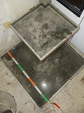 CARRELLO PORTA LAMPADA IN VETRO A DUE PIANI VINTAGE ANNI 70