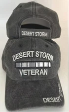 DESERT STORM Veteran SUBDUED Grey Gray Cotton Embroidered Cap Hat - Licensed X1