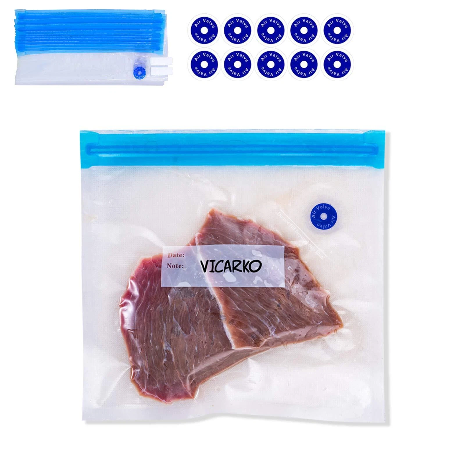 30 Vacuum Zipper Bags Vacuum Sealer Bags Food Storage Reusable Bags with Doub...