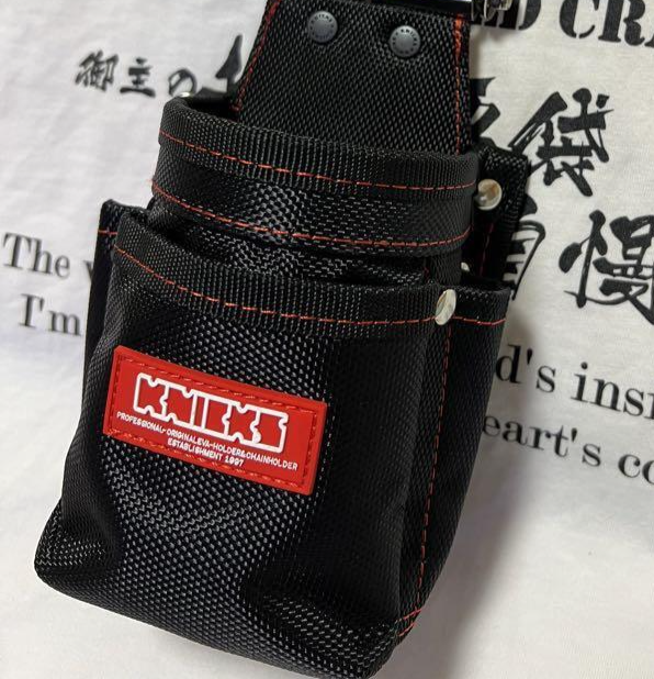 KNICKS Tool Waist Pouch 2 Small Pocket Black KCS-201VADX SUS back 