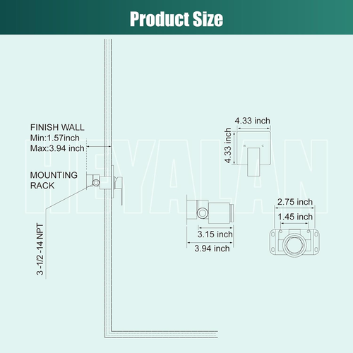 Bathroom Shower Valve Mixer Single-Function Single Handle Shower Handle Valve Tr - Picture 6 of 9