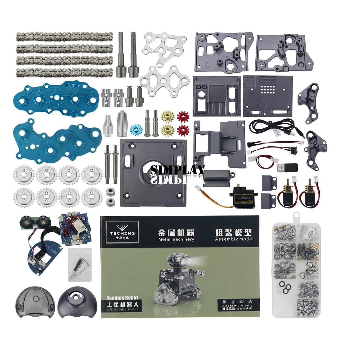 DM519 Pioneer Robot Kit Metal Unassembled Supports Phone APP