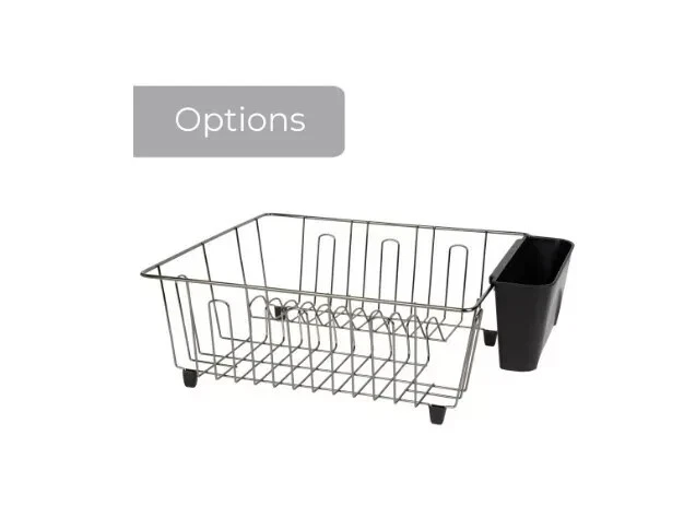 Mainstays 小盘排水架 - 铬/黑色 — 第 3/4 张图片