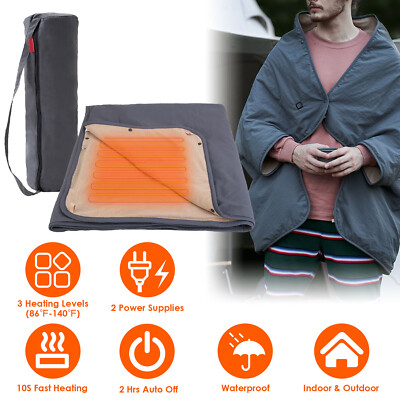 Electric Heated Throw Full Body Heated Shawl Indoor Outdoor Heated Blanket 2Hrs