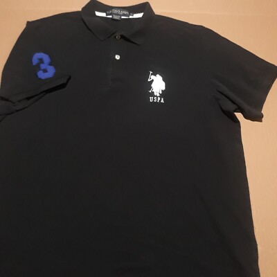 US POLO ASSN Polo Shirt Men's XL Embroidered Big Pony #3 Spell Out