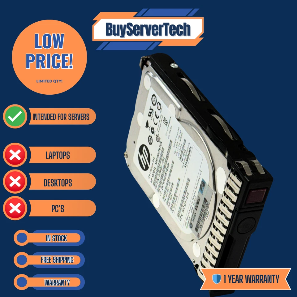 HP 605835-B21 606020-001 1TB 7.2K RPM SAS 6Gb/s 2.5" HDD | Server Use Only | 1YR - Image 4 of 4