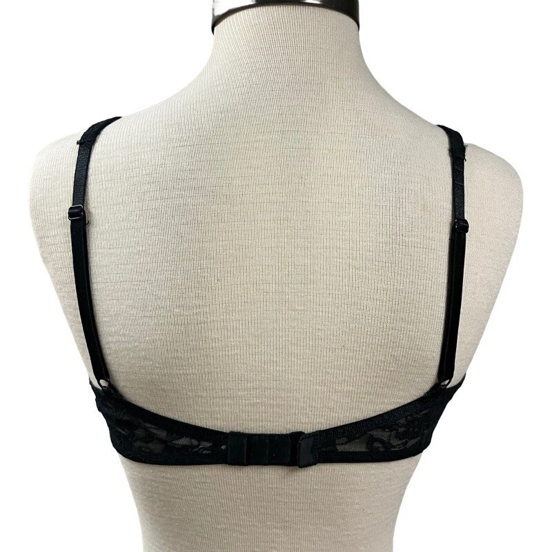 Sujetador floral de encaje negro Gilligan & O’Malley TALLA 34C #17730 correa ajustable Foto 3 de 4