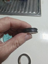 Tiffany & Co 1837 Wide Two Tone Sterling Silver Midnight Titanium Ring
