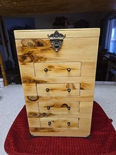 Handmade Wooden Four Drawer Jewelry Box. Made With Pine.